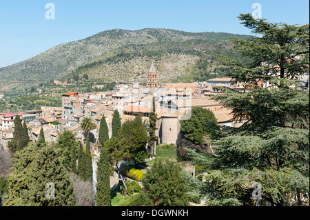 Vista del quartiere storico come visto dalla Villa d'Este, Tivoli, Lazio, l'Italia, Europa meridionale, Europa Foto Stock