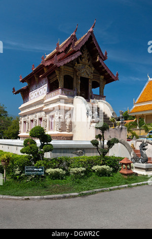 Hor Trai, biblioteca, Wat Phra Singh, Chiang Mai, Thailandia del Nord della Thailandia, Asia Foto Stock