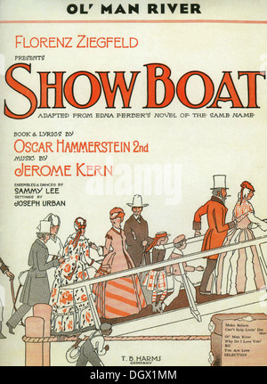 Show Boat musical poster vintage, 1927 - solo uso editoriale. Foto Stock