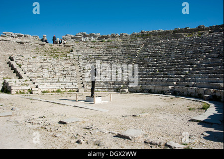 Teatro greco, Segesta, in provincia di Trapani, Sicilia, Italia, Europa Foto Stock