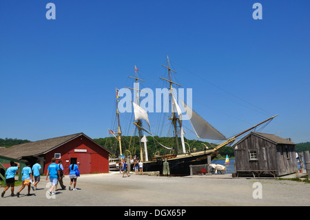 Joseph Conrad veliero, Mystic Seaport, Connecticut, Stati Uniti d'America Foto Stock