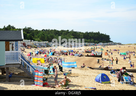 Pozzetti-next-il-mare spiaggia, Pozzi-next-il-Mare, Norfolk, Inghilterra, Regno Unito Foto Stock