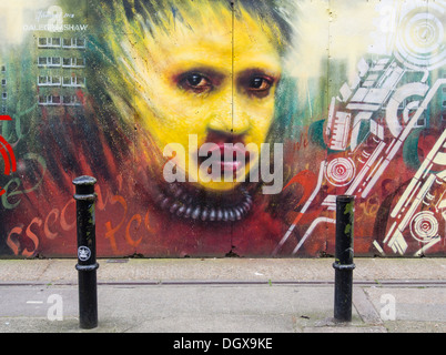 Arte di strada da Dale Grimshaw in Hanbury Street, Off Brick Lane, Londra Foto Stock