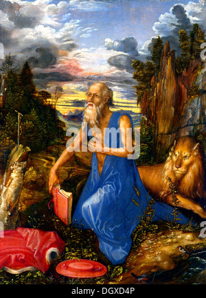 San Girolamo nel deserto - da Albrecht Dürer, 1495 Foto Stock