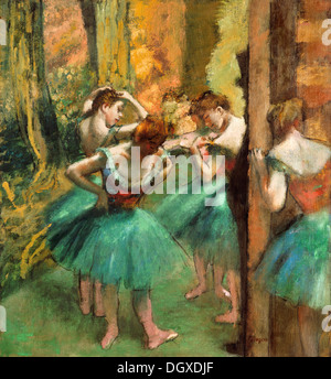 Ballerini, rosa e verde - di Edgar Degas, 1890 Foto Stock