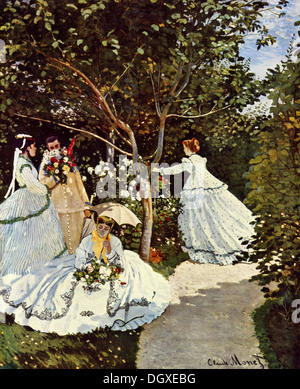 Le donne in un giardino - di Claude Monet, 1866 Foto Stock