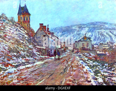 Street vicino Vétheuil in inverno - di Claude Monet, 1879 Foto Stock