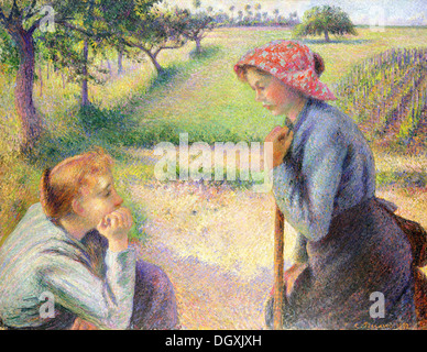 Due giovani donne contadine - da Camille Pissarro, 1892 Foto Stock