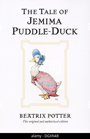 Beatrix Potter - il racconto di Jemina Puddle-Duck copertina del libro, 1908 Foto Stock