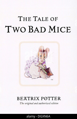 Beatrix Potter - il racconto di due topi male per la copertina del libro, 1904 Foto Stock