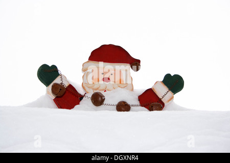 Santa Claus in snow, decorazione Foto Stock