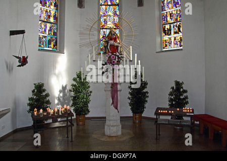 Chiesa Bussenkirche, altare, Gesù e Maria, vicino Offingen, Alta Svevia, Baden-Wuerttemberg Foto Stock