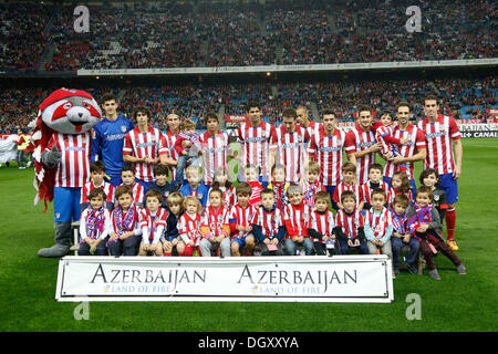 Madrid, Spagna. 27 ott 2013. Atlético de Madrid vs Real Betis Balompie al Vicente Calderon Stadium. Atlético de Madrid Gruppo Team Line-up Credit: Azione Plus sport/Alamy Live News Foto Stock