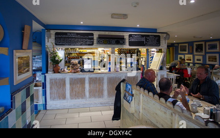 Big Vern's beach café restaurant St Ouen's Bay Foto Stock