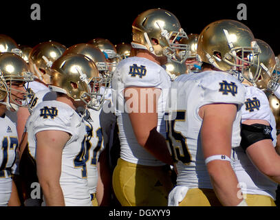 Colorado Springs, Colorado, Stati Uniti d'America. 26 ott 2013. Notre Dame Fighting Irish prima di NCAA Football azione tra il governo irlandese e la Air Force Academy falchi al Falcon Stadium, U.S. Air Force Academy, Colorado Springs, Colorado. Notre Dame sconfigge Air Force 45-10. © csm/Alamy Live News Foto Stock