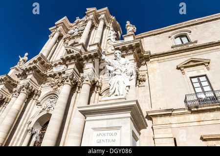 Il Duomo di Ortigia a Siracusa, Sicilia, Italia Foto Stock