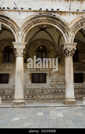 L'ingresso al Palazzo del Rettore di Dubrovnik, Croazia Foto Stock