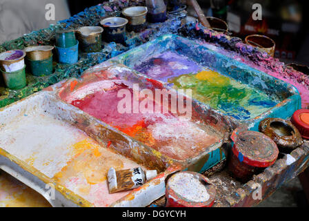 Pittore della palette di colori a olio, Zurigo, Svizzera, Europa Foto Stock