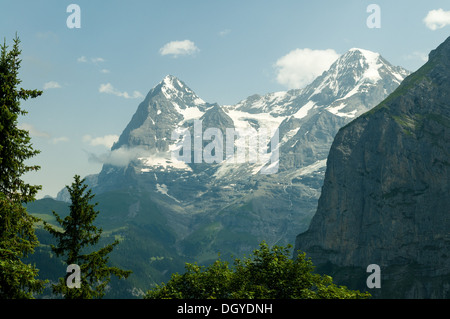 Eiger, Monch da Murren, Svizzera Foto Stock