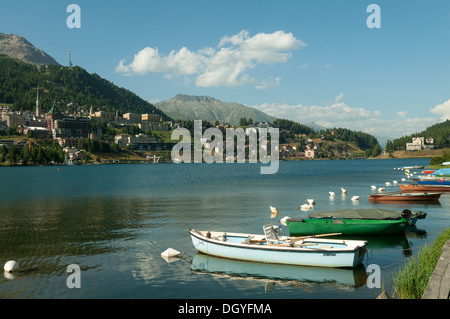 Il lago di St Moritz St Moritz, Svizzera Foto Stock