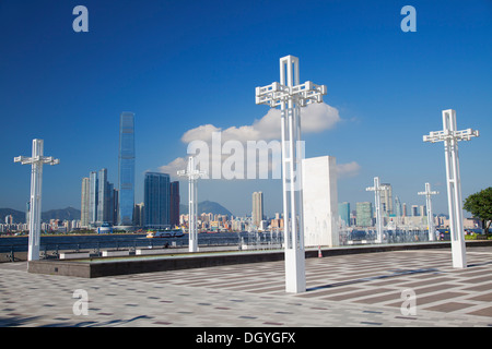 International Commerce Centre (ICC) da Sun Yat Sen Memorial Park, Hong Kong Foto Stock