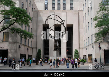 Atlas, Rockefeller Center, la Fifth Avenue, Midtown, new york new york, Stati Uniti d'America, Stati Uniti, America del nord Foto Stock