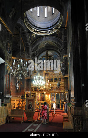 Interno, biserica Curtea Veche, la vecchia chiesa di corte, Bucarest, Romania, europa Foto Stock