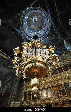 Interior, Biserica Curtea Veche, Old Court Church, Bucarest, Romania, Europa Foto Stock