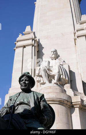 Sancho Panza, cervantes monumento, Plaza de Espana, città vecchia, madrid, Spagna, Europa meridionale Foto Stock