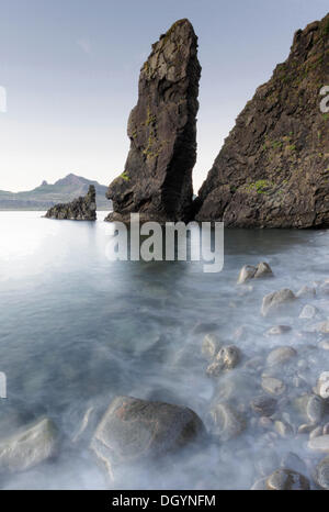 Sera sulla costa, Hornstrandir, Western Islanda, Islanda, Europa Foto Stock