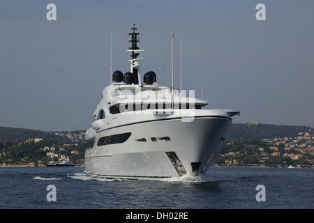 Motor Yacht Vicky, Proteksan Turquoise Yachts shiptyear, lunghezza 72.60m, costruito nel 2012, a Cap Ferrat, Costa Azzurra Foto Stock