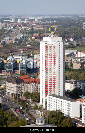 Wintergarten-Hochhaus edificio alto, Lipsia, PublicGround Foto Stock