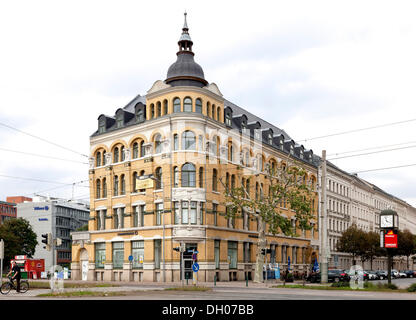 Ufficio e abitazione, Gruenderzeit-architettura di stile, Lipsia, Sassonia, PublicGround Foto Stock