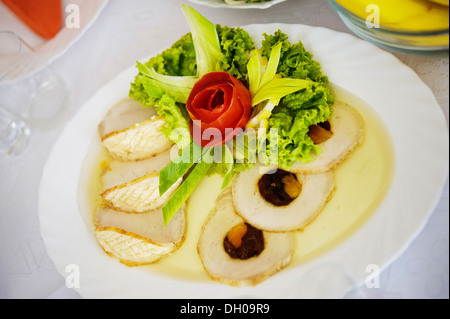 Frutta e dolci sulla tavola svedese Foto Stock