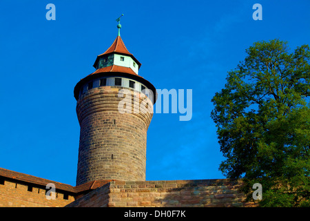 Torre Sinwell, Castello di Norimberga, Norimberga, Baviera, Germania, Europa Foto Stock