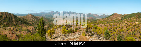 Vista della gamma Heysen da Bunyeroo Lookout Foto Stock