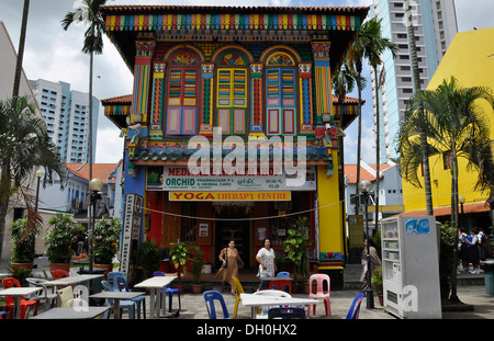 Facciata in Little India trimestre, Singapore, Sud-est asiatico, in Asia Foto Stock