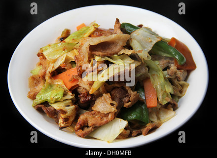 Saltati in padella la carne e le verdure Foto Stock