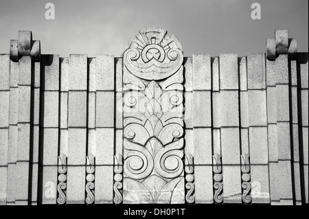 Art Deco dettagli architettonici di un edificio nella città di Bellingham, Washington, Stati Uniti d'America Foto Stock