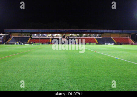 Rochale, UK. 28 ott 2013. Un profilo del Spotlands Stadium la Coppa del Mondo di Rugby Group un gioco tra le isole Figi e l'Irlanda dall'Spotland Stadium. Credito: Azione Sport Plus/Alamy Live News Foto Stock