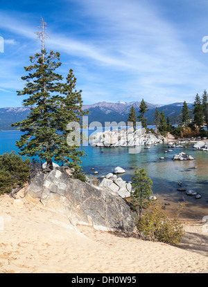 La sabbia del porto al lago Tahoe Foto Stock
