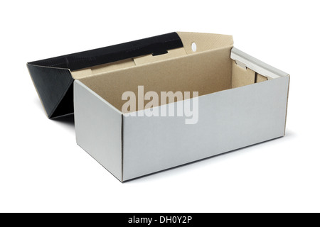 Aprire il cassone vuoto Box su sfondo bianco Foto Stock