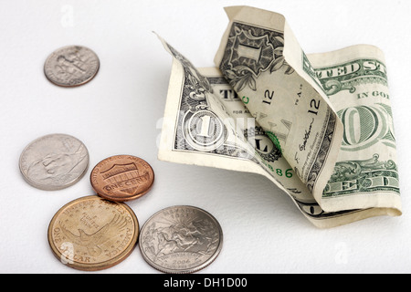 American un dollaro con penny nickel dime trimestre golden monete d oro usa Foto Stock