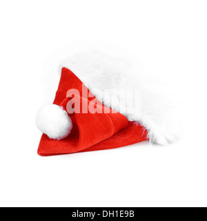 Santa Claus hat isolati su sfondo bianco Foto Stock