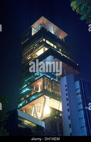 Costruzione di Mukesh Ambani home Antilia Mumbai Maharashtra India Asia Foto Stock