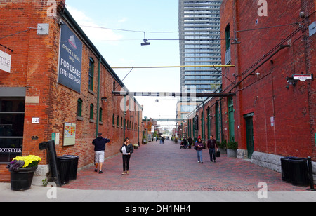 Street presso il Distillery District a Toronto in Canada Foto Stock