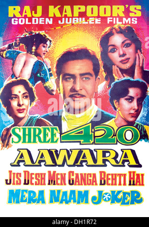 Poster indiano bollywood hindi film di Raj Kapoor film India Asia Foto Stock
