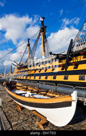 HMS Victory in Portsmouth Historic Dockyard Portsmouth Inghilterra Hampshire REGNO UNITO GB EU Europe Foto Stock