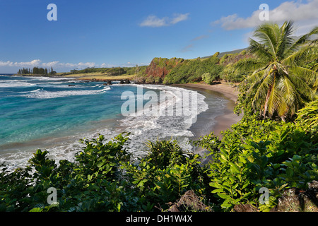 Hamoa Beach Road passato Maui, Hawai'i, STATI UNITI D'AMERICA Foto Stock