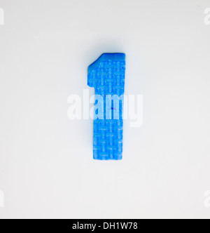 Il numero 1 come una schiuma di plastica numero Foto Stock
